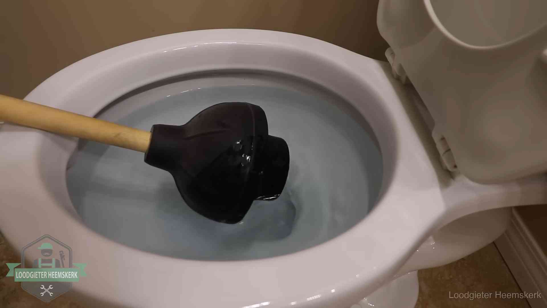 Wc vol water in Heemskerk Plopper in een wc-pot die vol water staat in Heemskerk